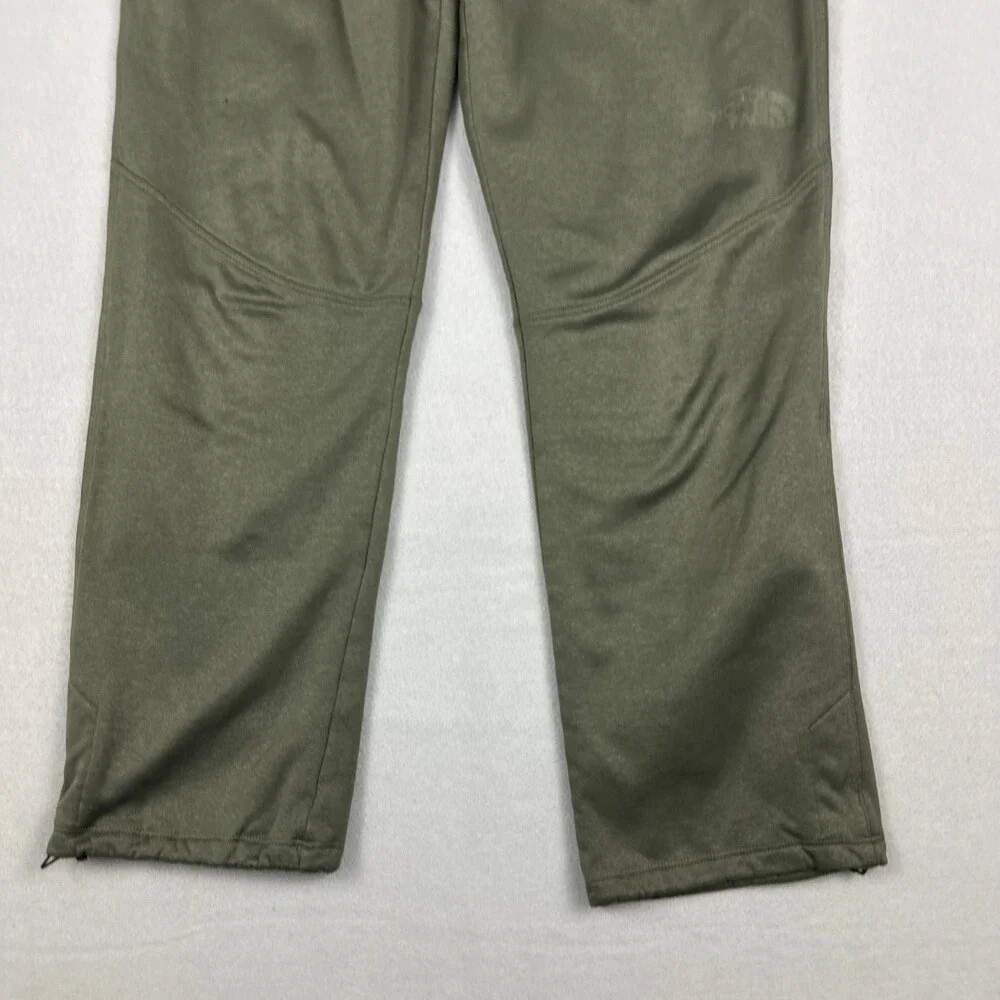 The North Face Pants Men Medium Green Solid Straight Leg Fleece Lining Outdoor *